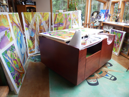 Studio of Laurie Kathleen Clark, WA SDA member, artist, and sacred space consultant for "Heartitude: Art + Soul"